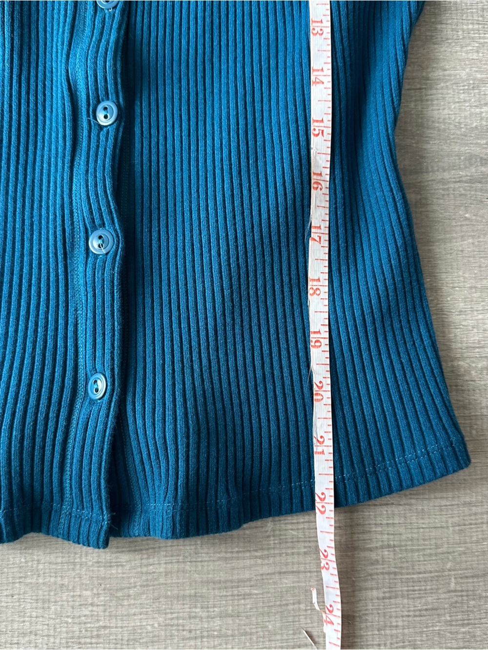 Free People Ribbed Button-Front Tank Blue size M - Picture 5 of 8